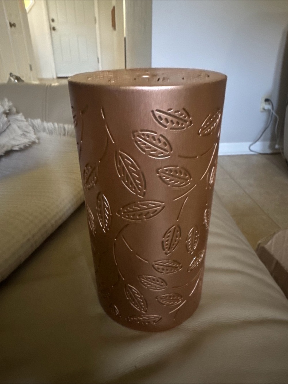 Prosper Scentsy Shade only Copper cut out leaf design.   Pre-used mint.